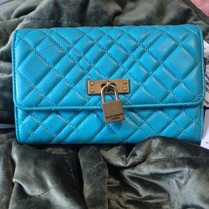 Kurt Geiger Turquoise Quilted Wallet